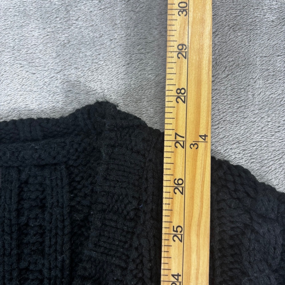AFRM Cable Knit Sweater Women XS/S Black Oversized V-Neck Bobble Chunky - Picture 5 of 6